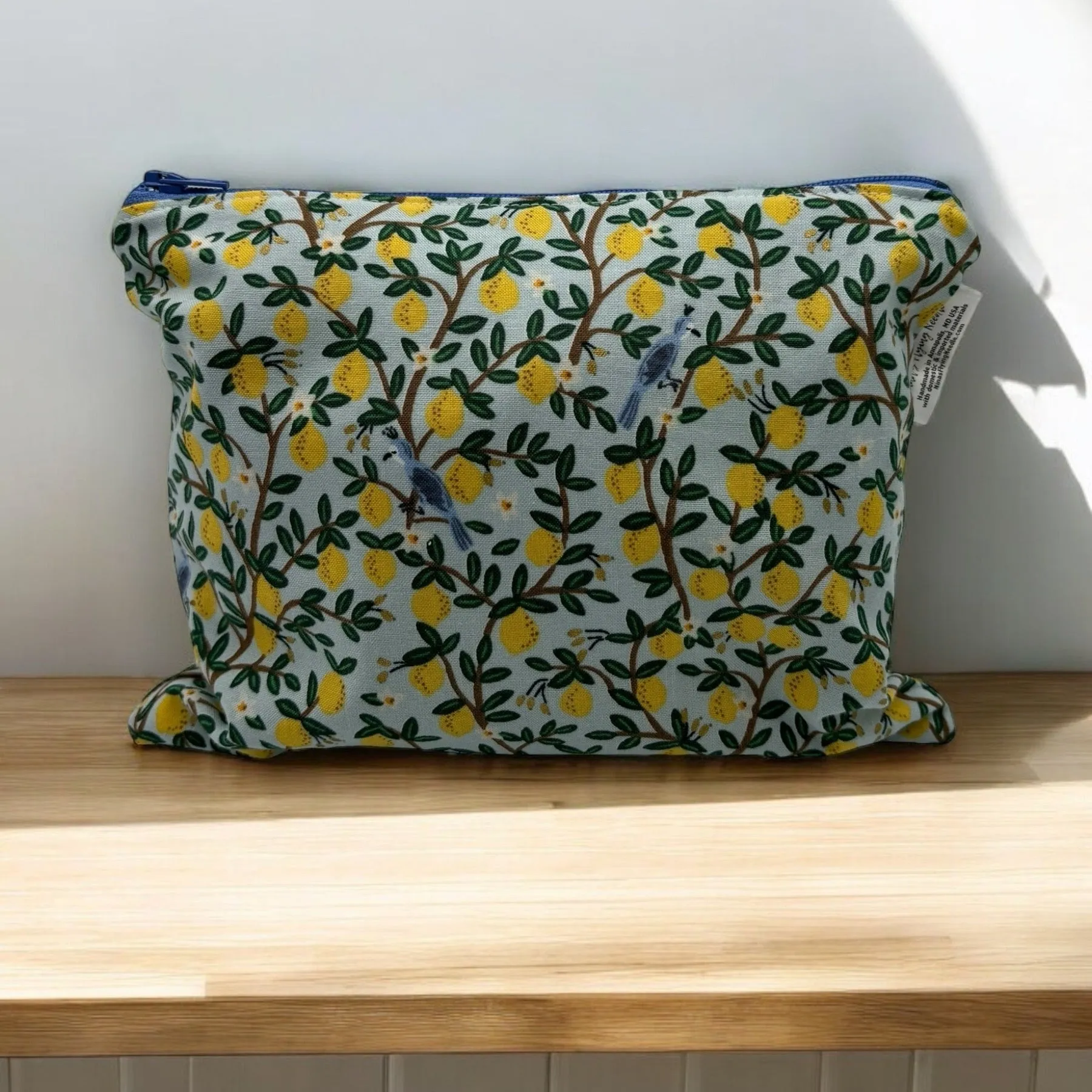 Sandwich Sized Reusable Zippered Bag Lemon Tree