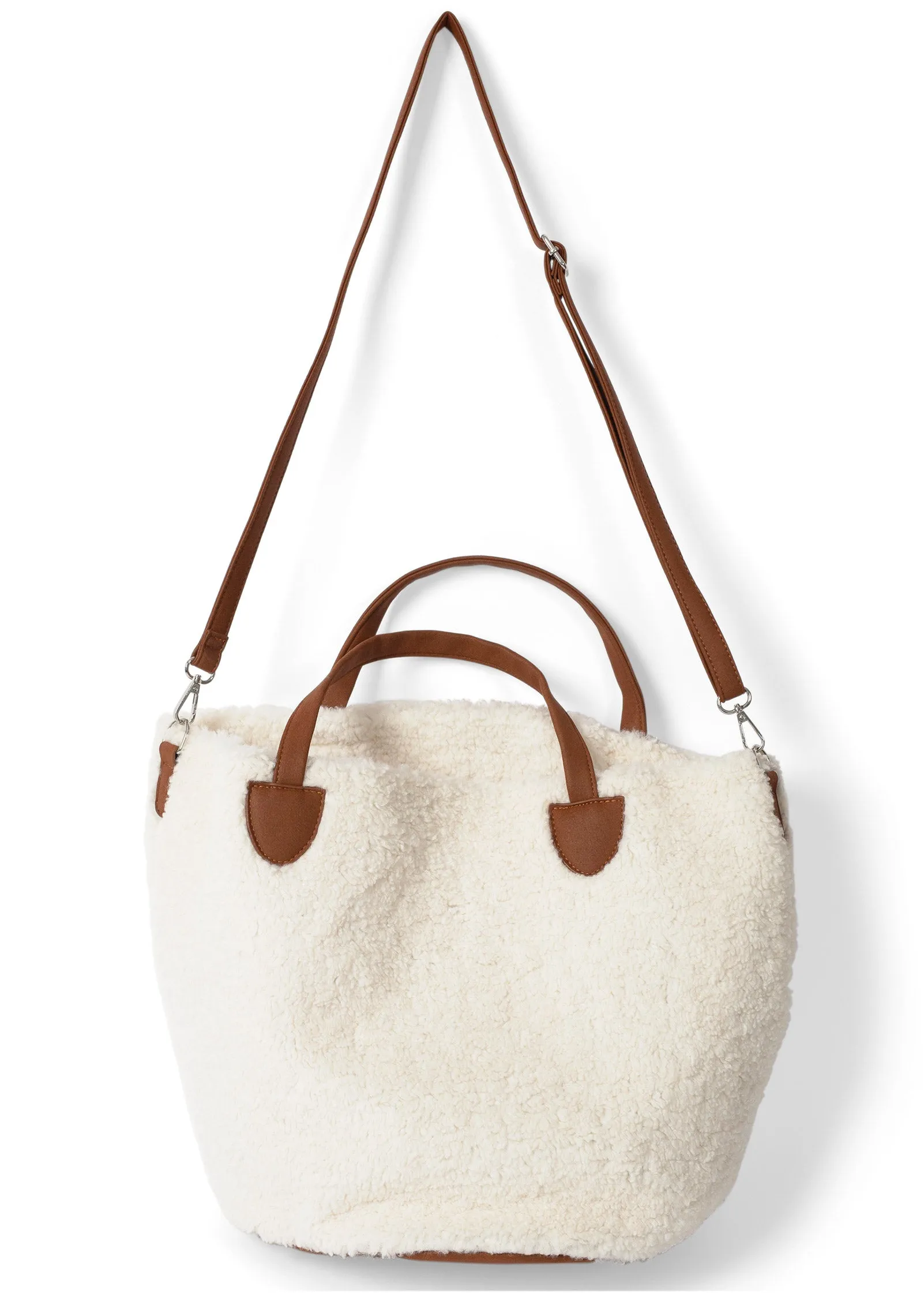 Sherpa Faux-Leather Bag - Cream Multi