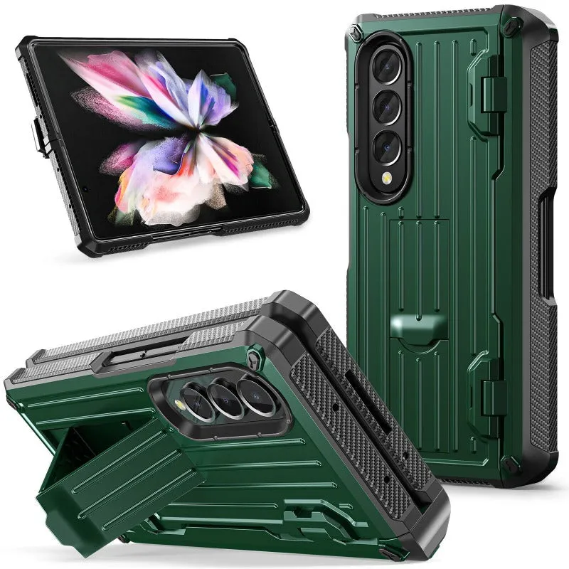 Shockproof Hard Armor Phone Case WIth Pen Slot Kickstand For Samsung Galaxy Z Fold 3 4