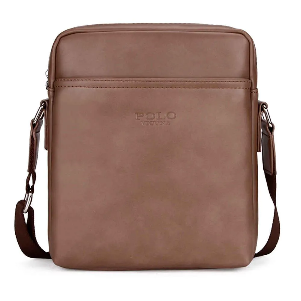 Simple Plain Design Classic Leather Shoulder Bag