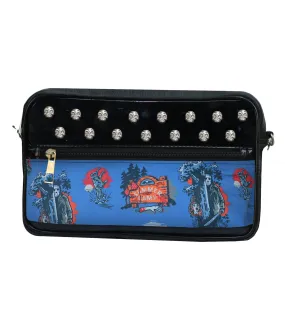 Skull Studded Holloween Print Sling Bag