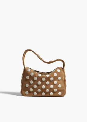 Small Elena Bag in Mud Suede with Studs