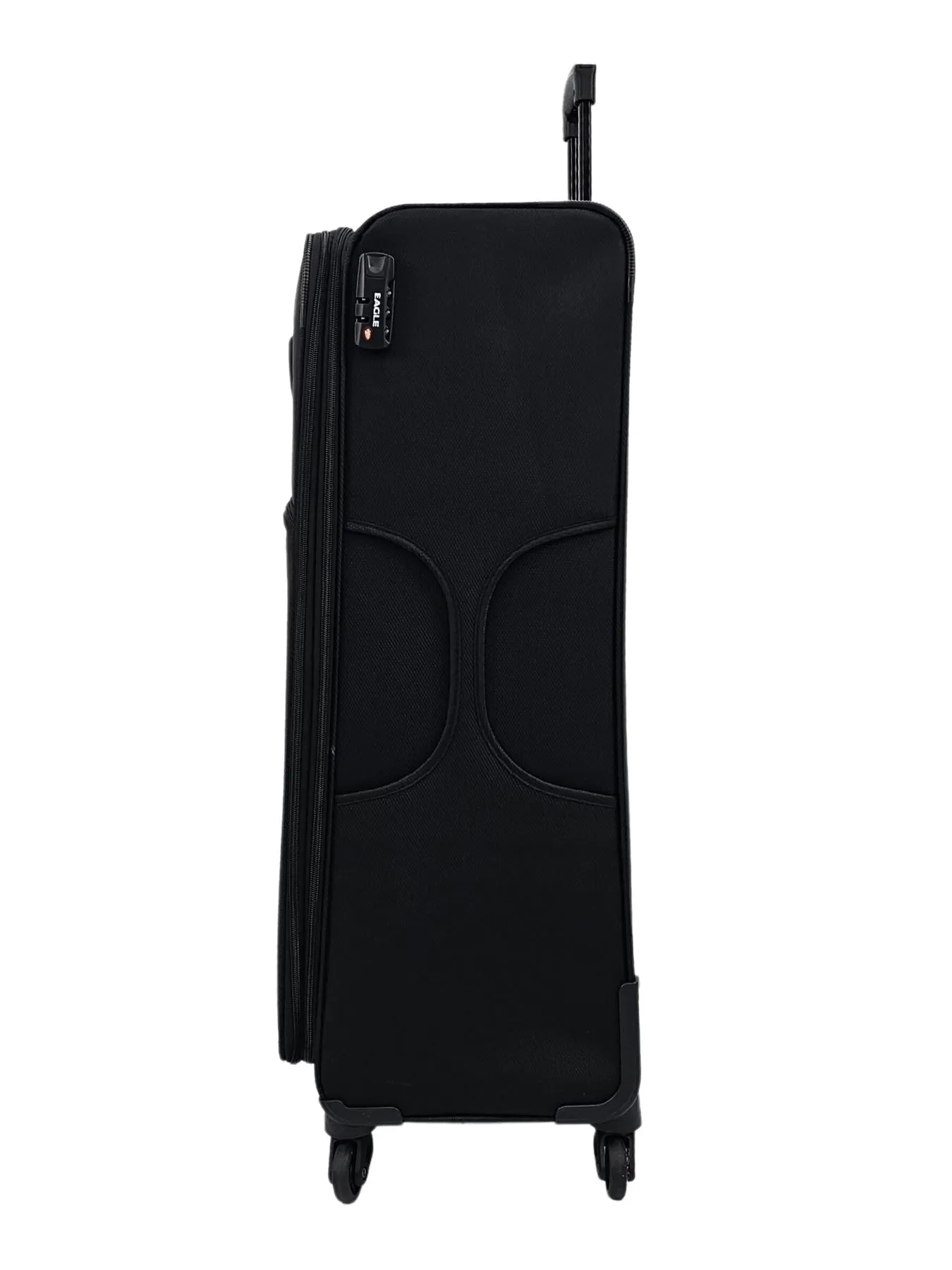 Soft Case Suitcase 4 Wheels Cabin Check In Hand Luggage Trolley Pin Combination Zipped Compartments