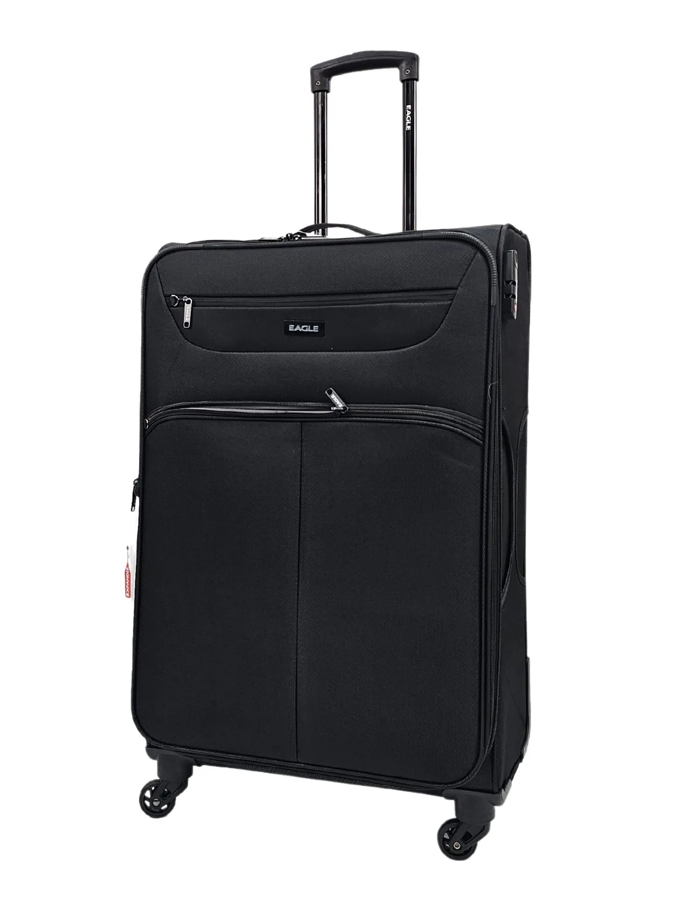 Soft Case Suitcase 4 Wheels Cabin Check In Hand Luggage Trolley Pin Combination Zipped Compartments