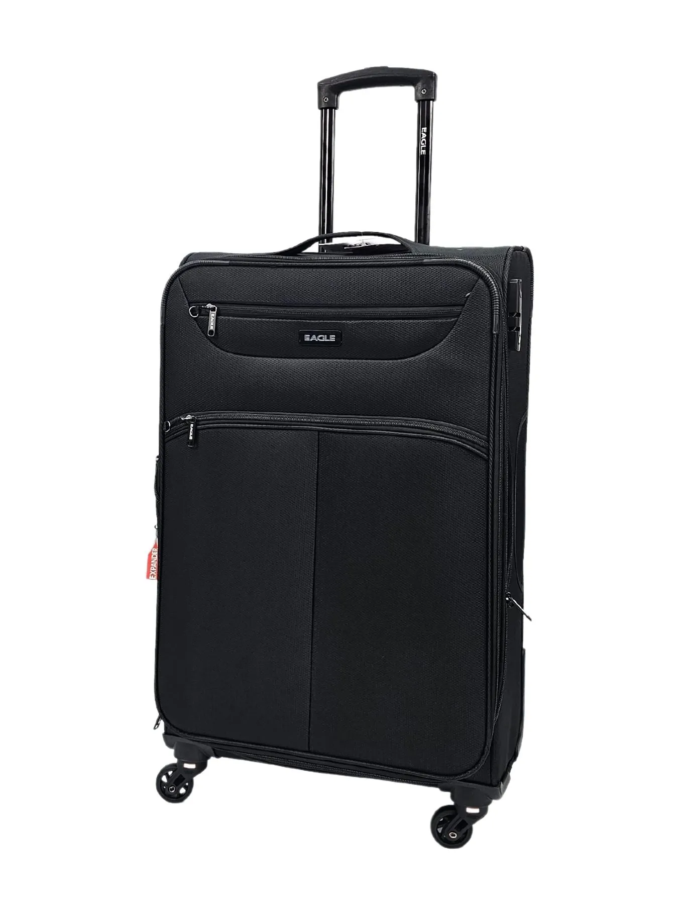 Soft Case Suitcase 4 Wheels Cabin Check In Hand Luggage Trolley Pin Combination Zipped Compartments