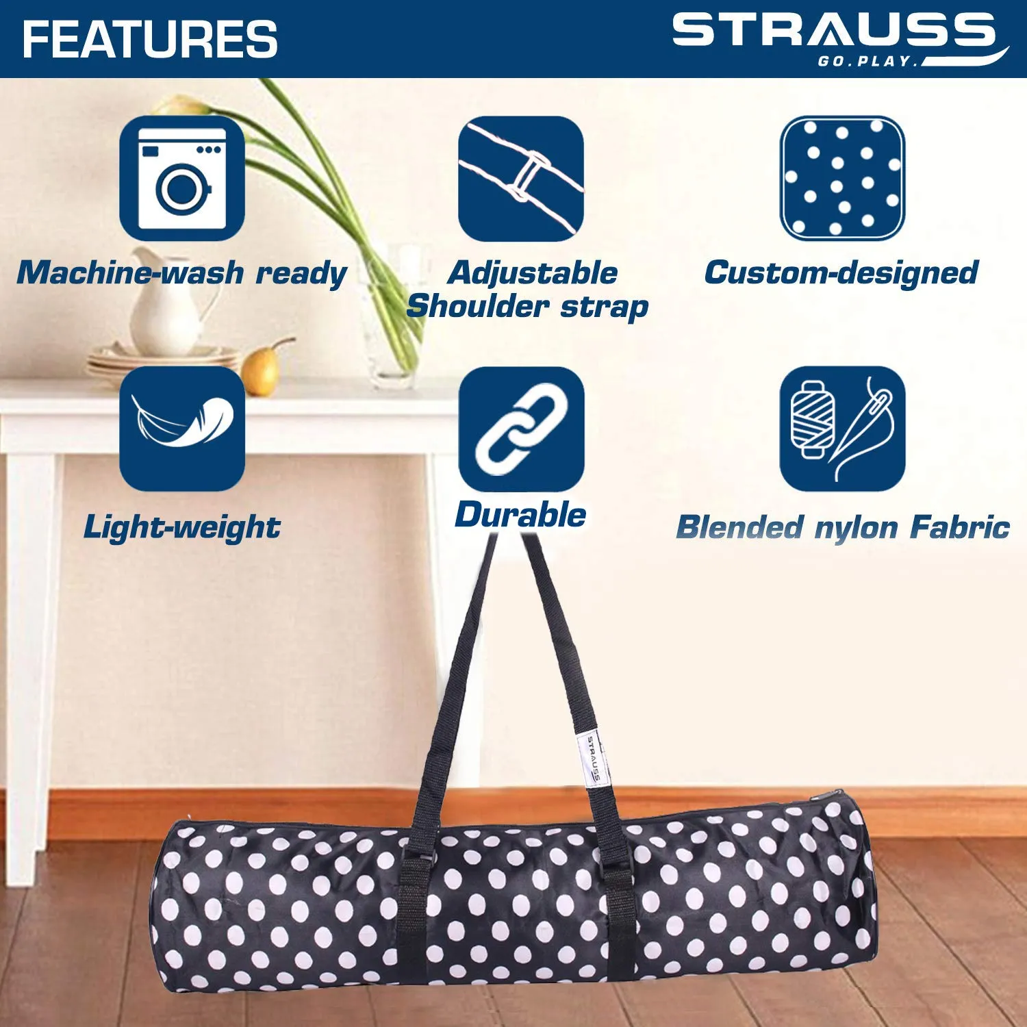 STRAUSS Yoga Mat Bag (Full Zip), Black