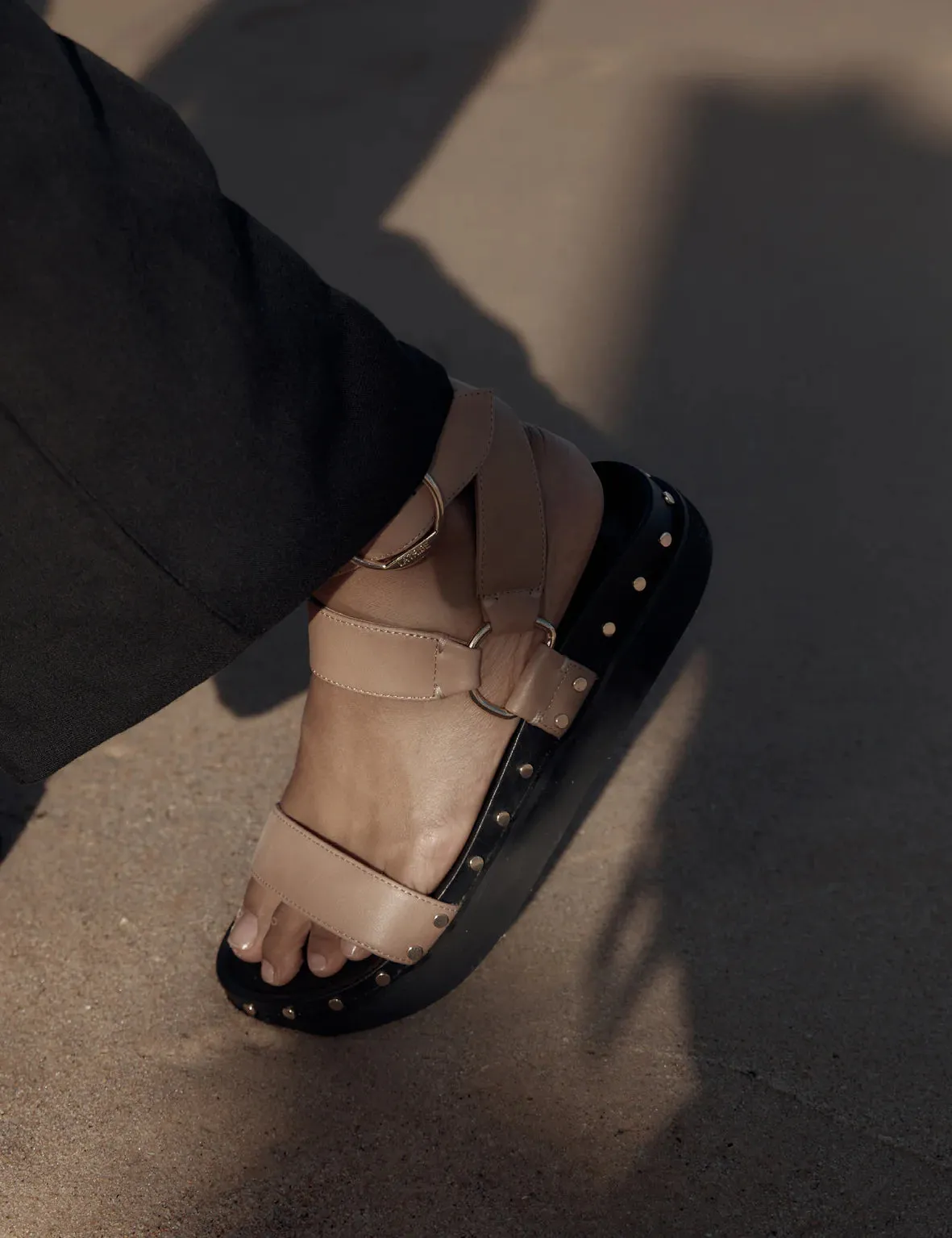 Studded Sandal | Nude