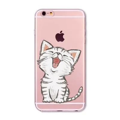 SUPER ADORABLE CAT CLEAR IPHONE CASE