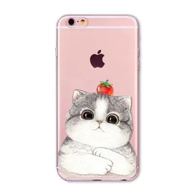 SUPER ADORABLE CAT CLEAR IPHONE CASE