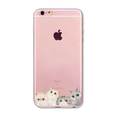 SUPER ADORABLE CAT CLEAR IPHONE CASE