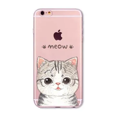 SUPER ADORABLE CAT CLEAR IPHONE CASE