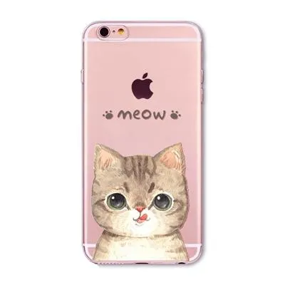 SUPER ADORABLE CAT CLEAR IPHONE CASE