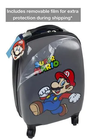 Super Mario Kids Hard Cover Carry On Trolley Suitcase 35x26x20cm