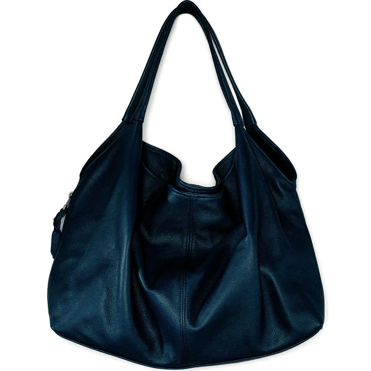 Sven draped leather double strap hobo