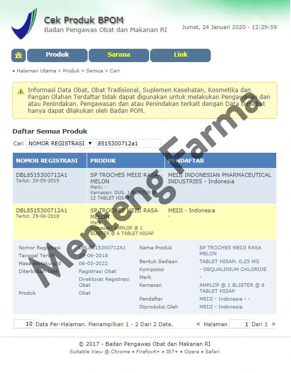 Tablet Hisap SP Troches Meiji (rasa melon) - Atasi Gangguan Mulut dan Sakit Tenggorokan