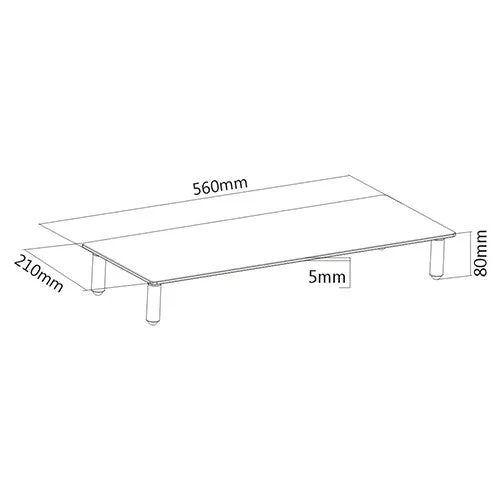 Tabletop Glass Riser for Monitors and Televisions