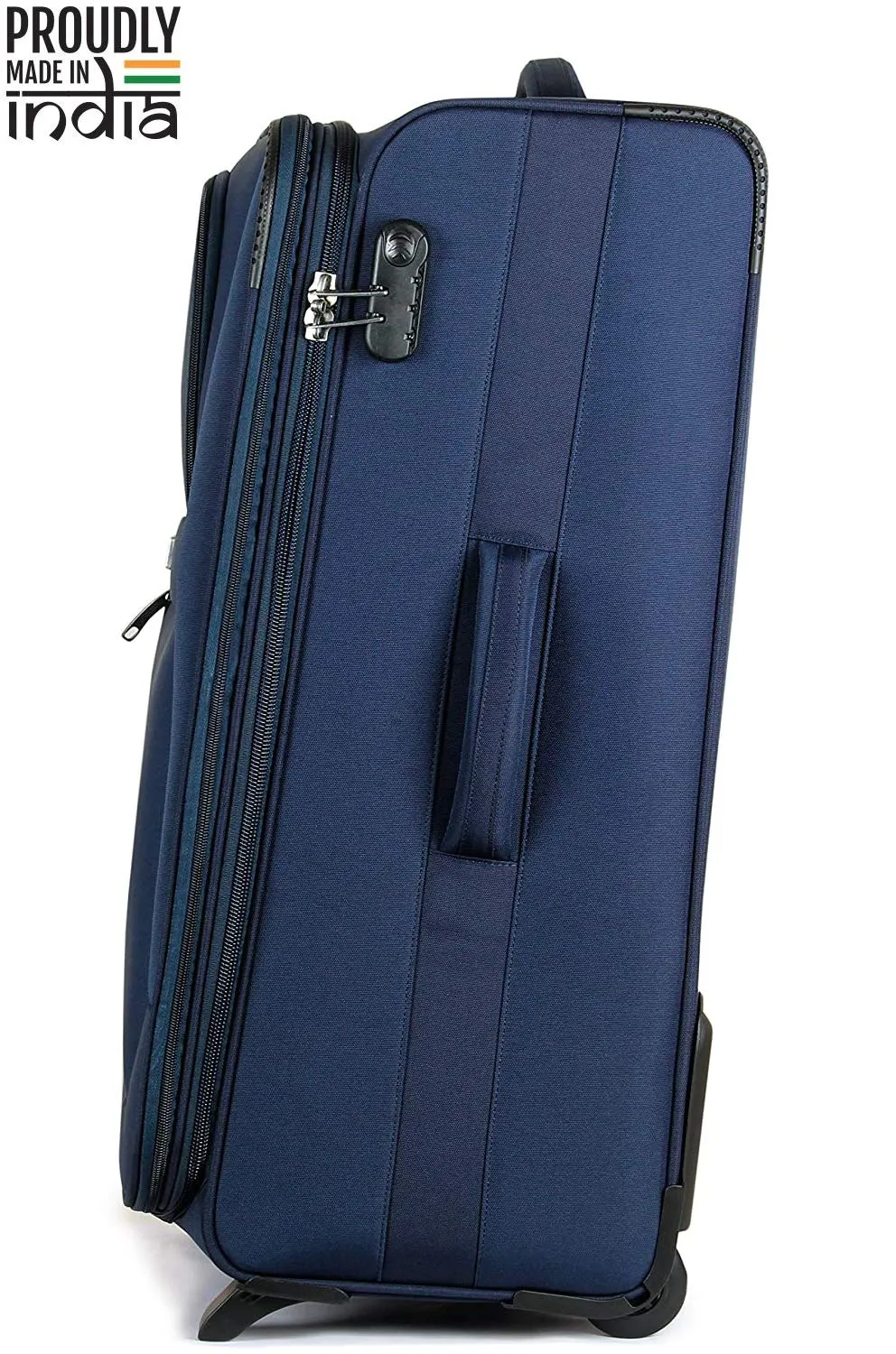 THE CLOWNFISH Odyssey Luggage Polyester Softsided Suitcase 2- Wheel Trolley Bag (69 cm, Space Navy Blue)