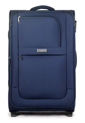 THE CLOWNFISH Odyssey Luggage Polyester Softsided Suitcase 2- Wheel Trolley Bag (69 cm, Space Navy Blue)