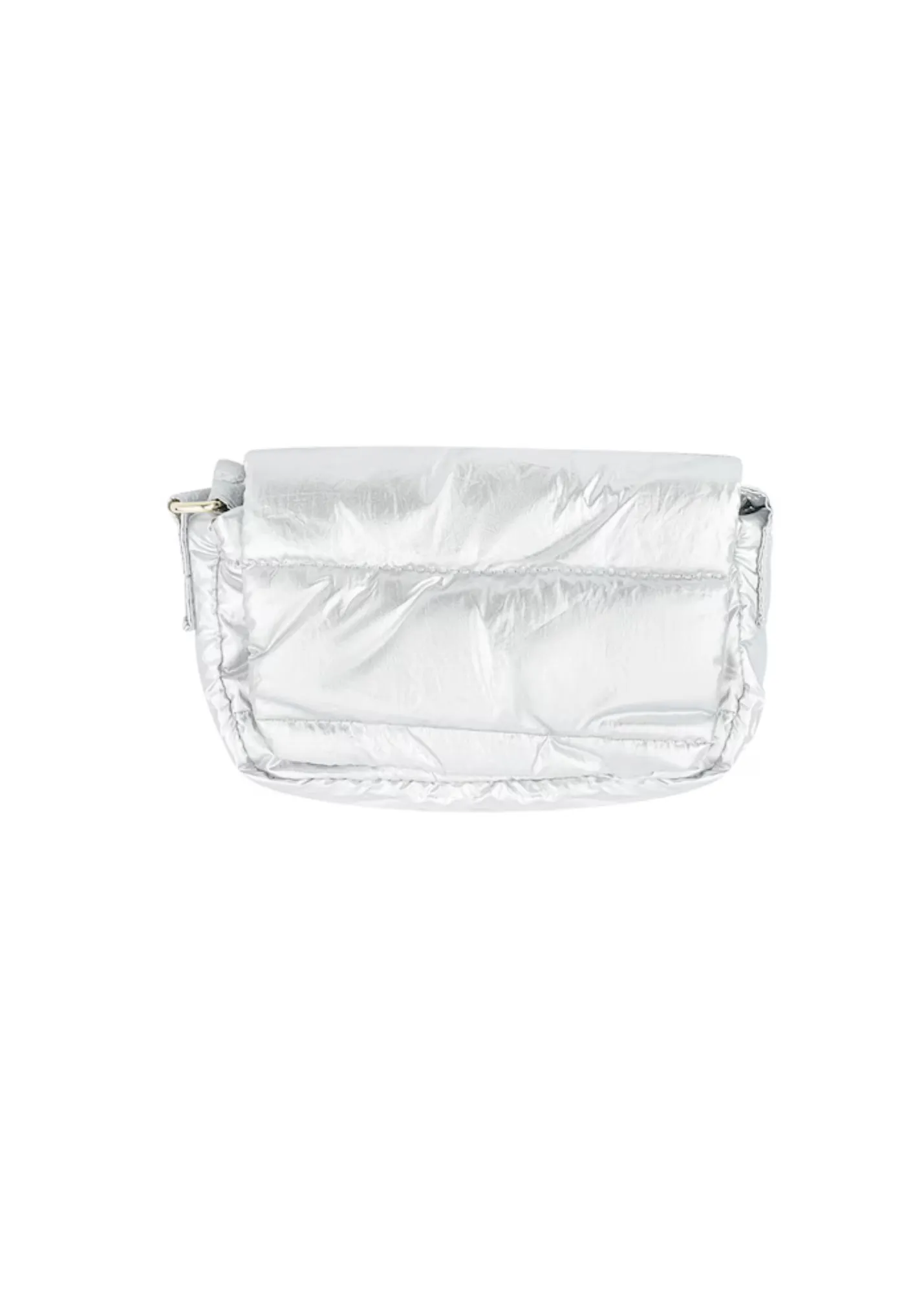 The Edit - Puffy Metallic Silver Cross Body Bag