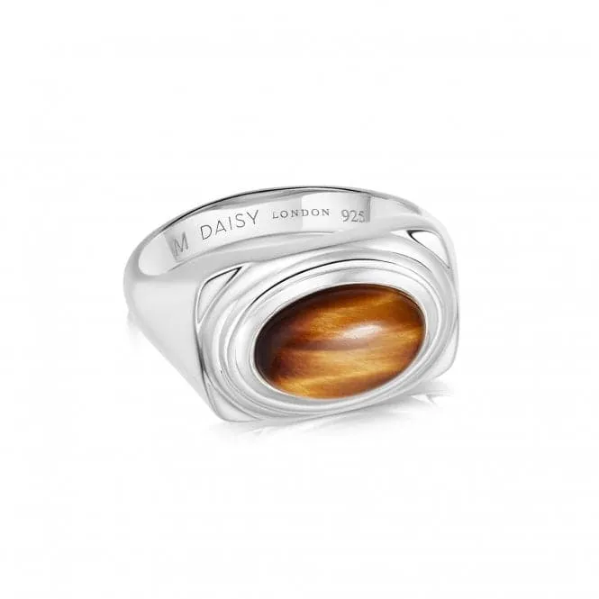 Tigers Eye Bold Sterling Silver Ring HR3002_SLV