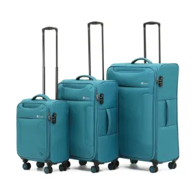 Tosca So Lite 3 Piece Softsided SuperLight Luggage Set - Teal