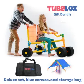 Tubelox Gift Bundle (1 Deluxe Set   Storage Bag   Blue Canvas)