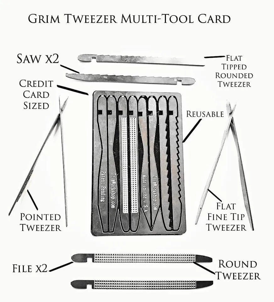 Tweezer Kit First Aid Card : Credit Card Size Set of  Tweezers