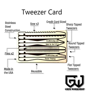 Tweezer Kit First Aid Card : Credit Card Size Set of  Tweezers