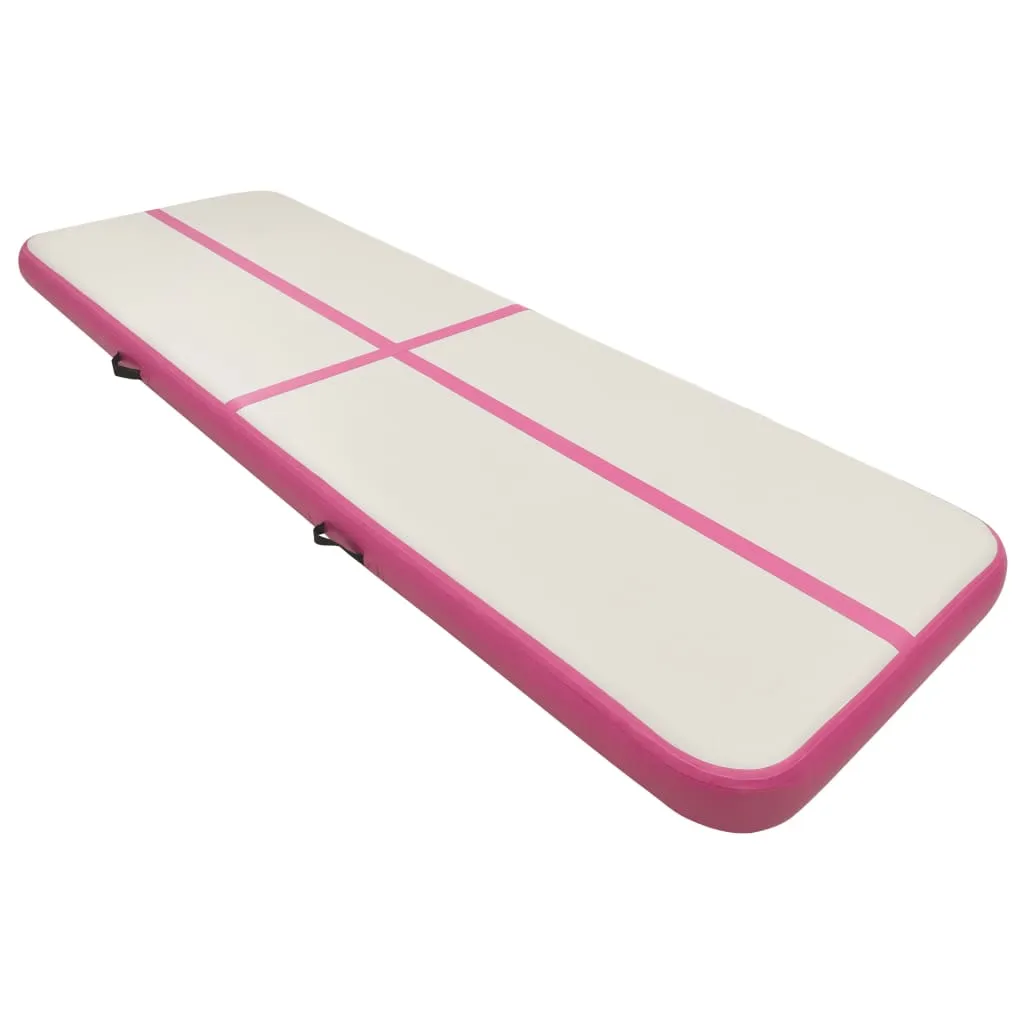 vidaXL Inflatable Gymnastics Mat with Pump 500x100x20 cm PVC Pink