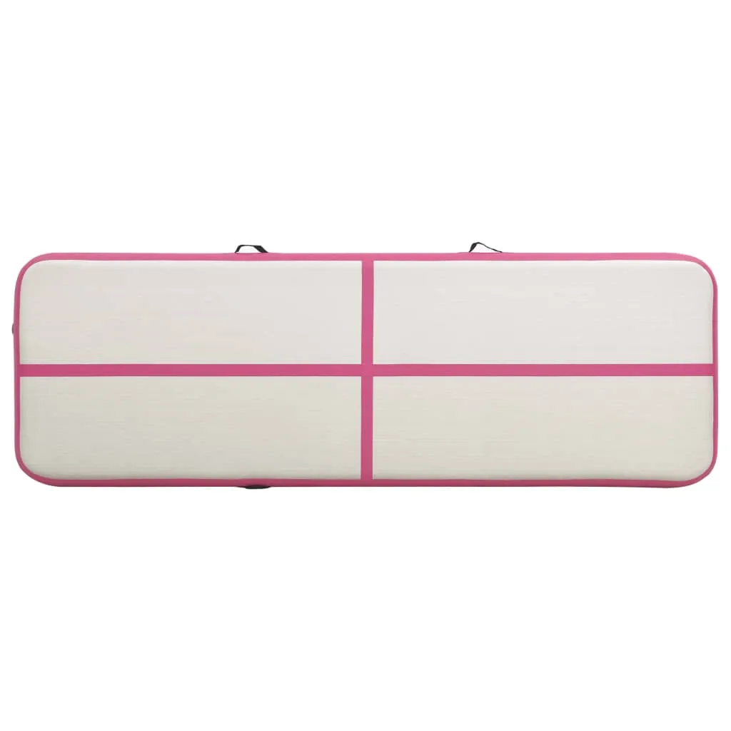 vidaXL Inflatable Gymnastics Mat with Pump 500x100x20 cm PVC Pink