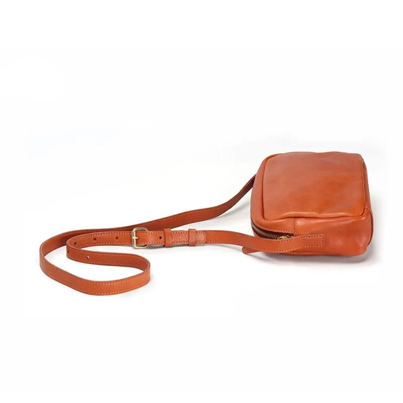 Vintage Deaign Vegetable Tanned Leather Shoulder Bag Women's Crossbody Bag