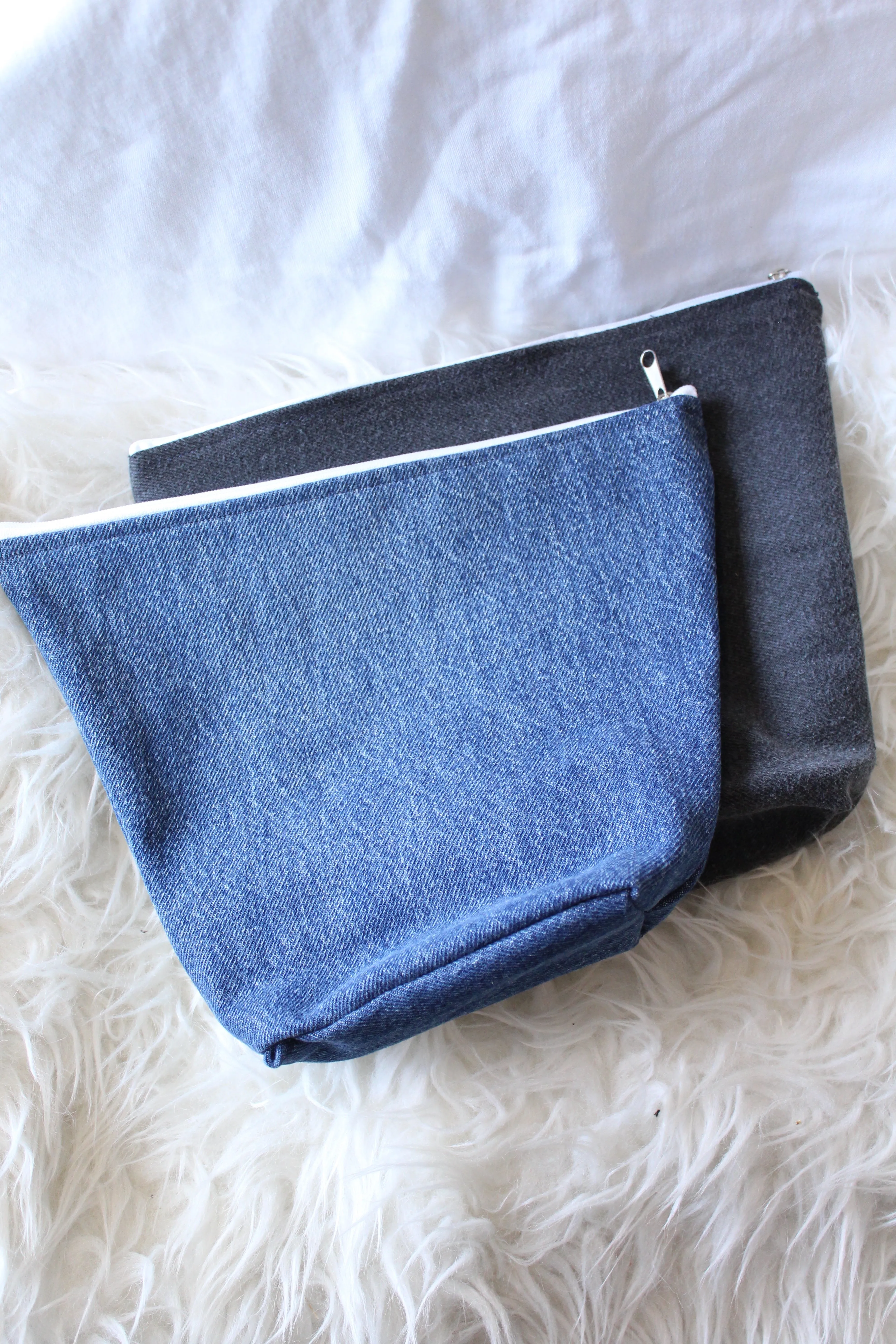 Vintage Denim Make Up Bag