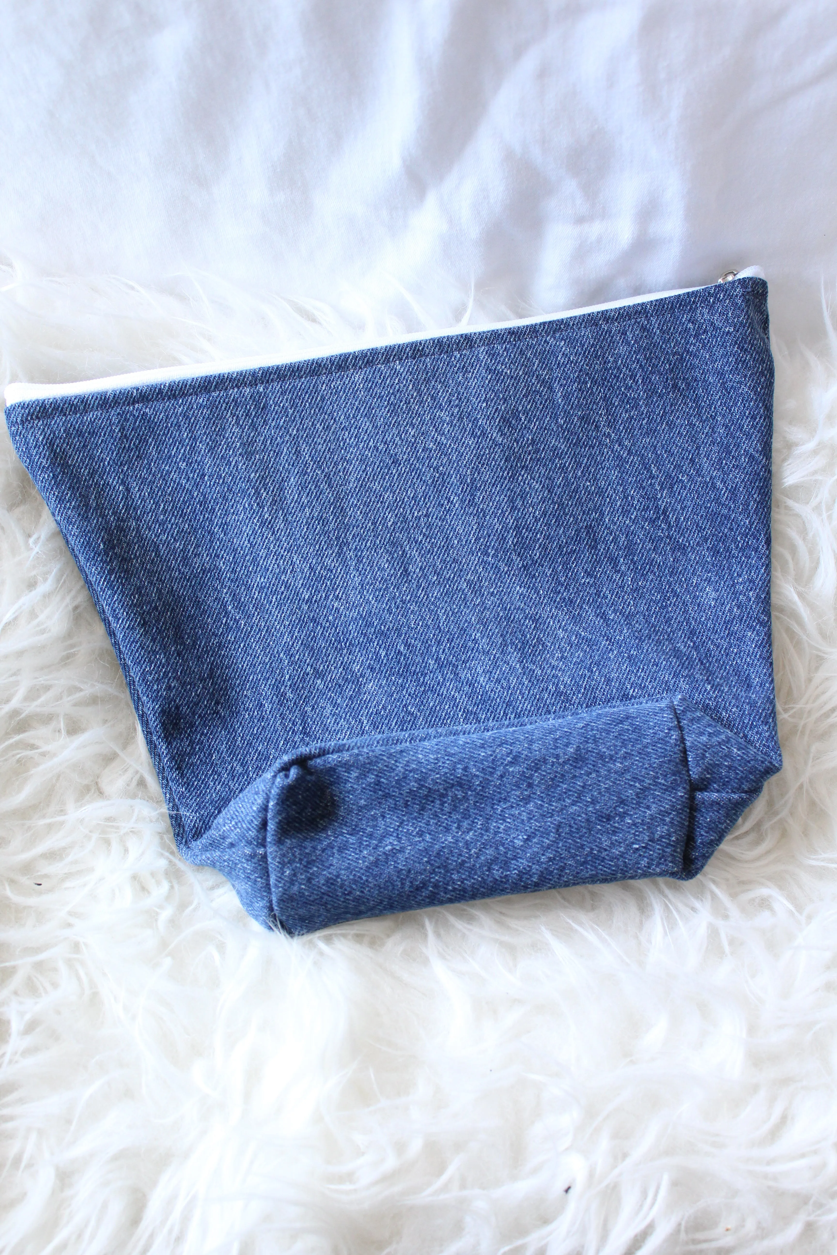 Vintage Denim Make Up Bag