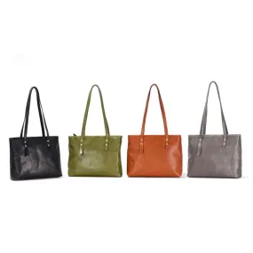 Vintage Vegetable Tanned Leather Shoulder Bag Women's Tote Bag