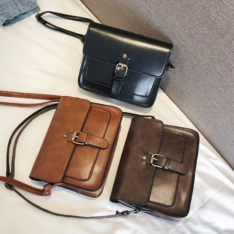 Vintage Women Flap Fashion Casual Leather Shoulder Bags Lady Crossbody Messenger Bag