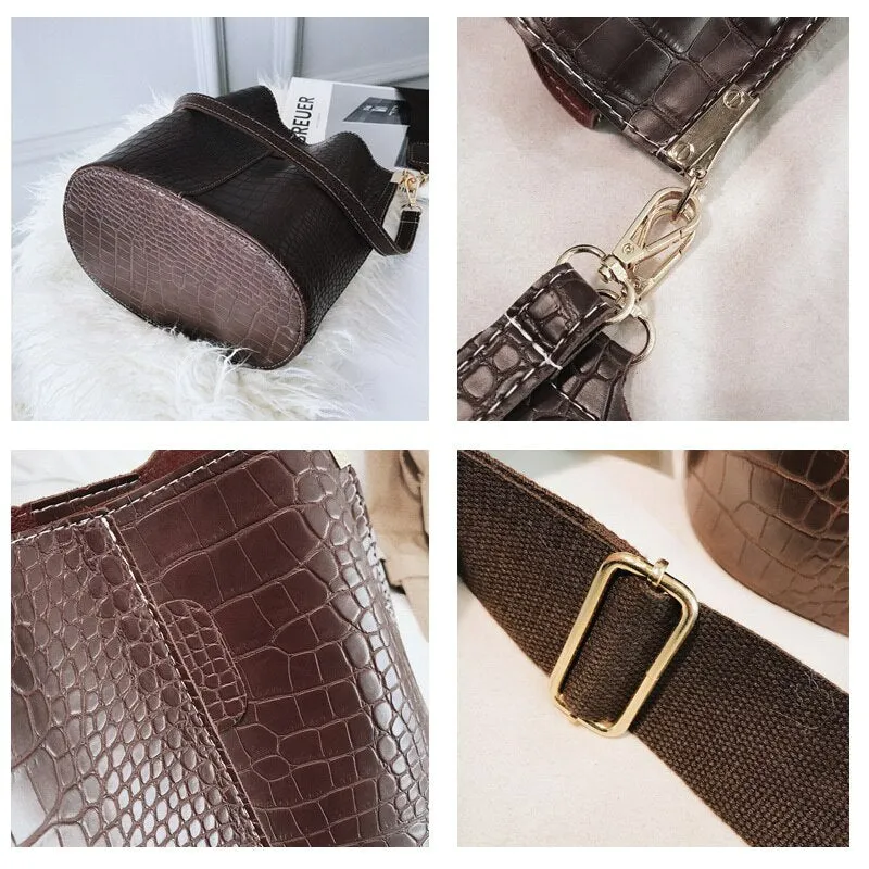 Women Shoulder Crocodile Crossbody Bag