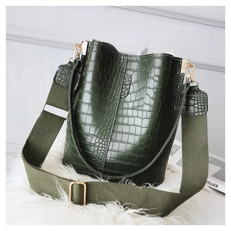 Women Shoulder Crocodile Crossbody Bag