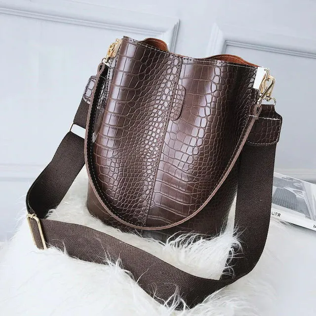 Women Shoulder Crocodile Crossbody Bag