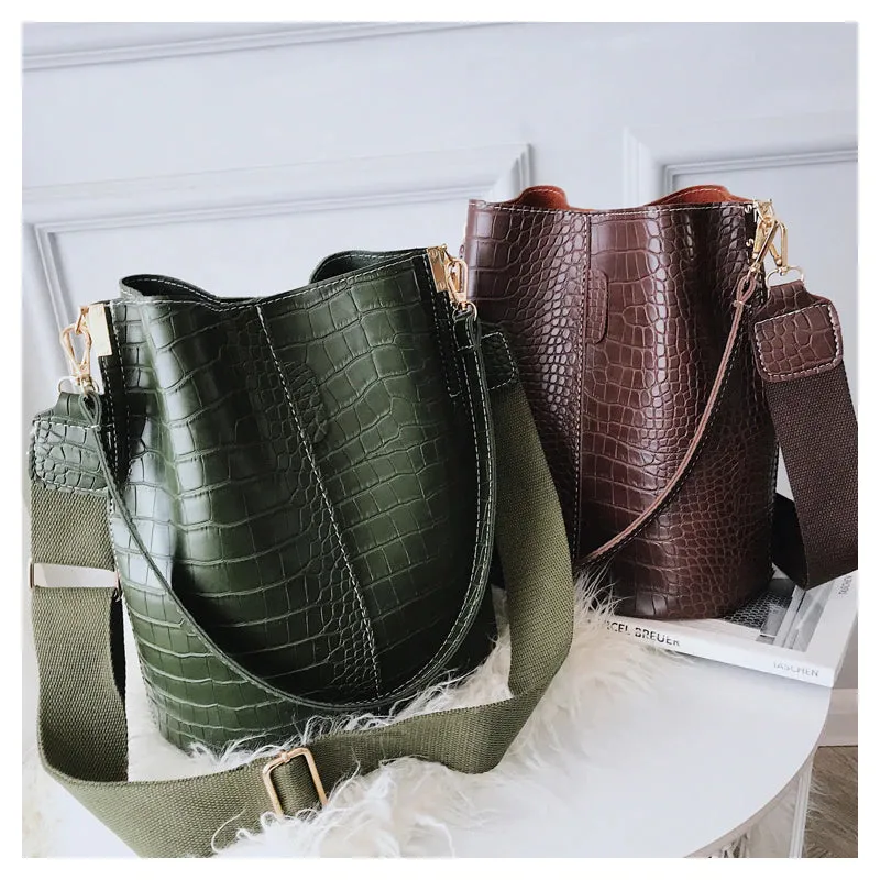 Women Shoulder Crocodile Crossbody Bag