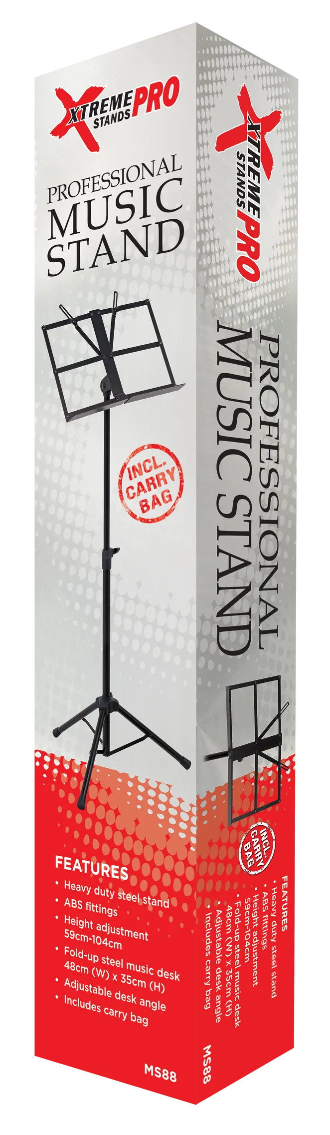 XTREME PRO  | MS88 | Heavy duty black music stand. Pro Series