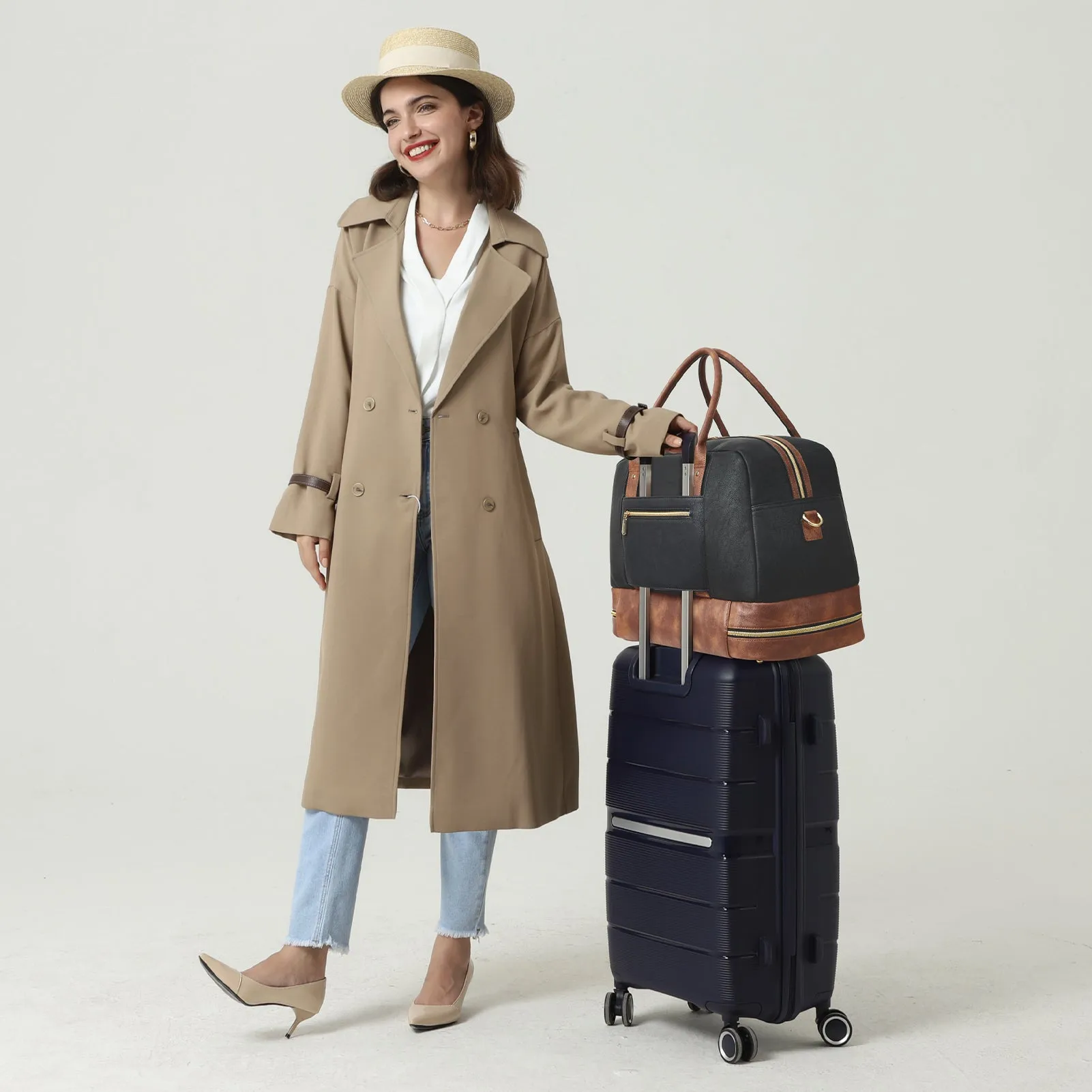 Zenobe Chic and Practical: Women's Leather Travel Duffle Bag for Every Trip