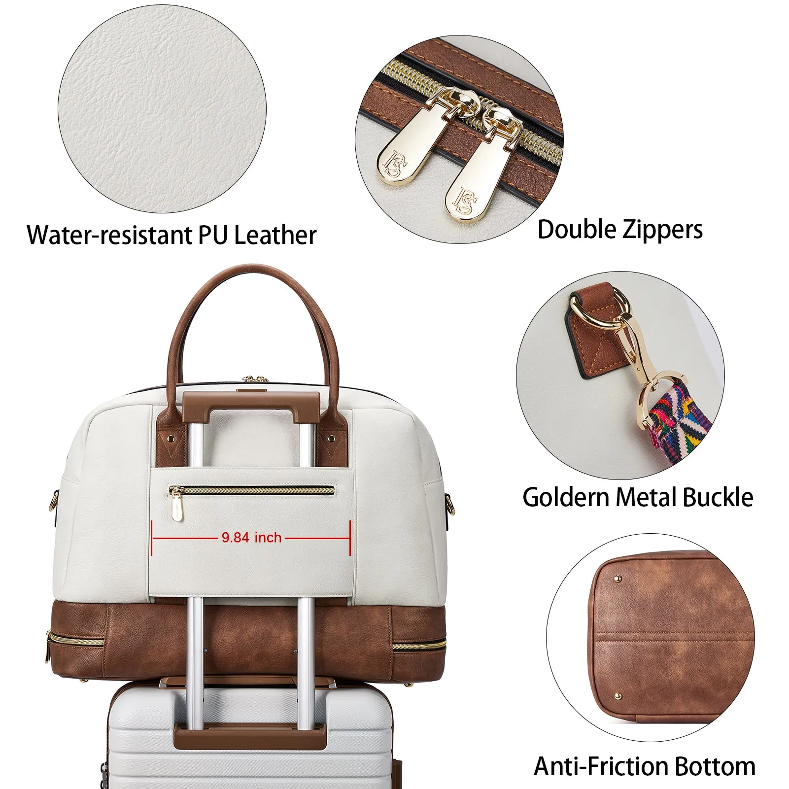 Zenobe Chic and Practical: Women's Leather Travel Duffle Bag for Every Trip