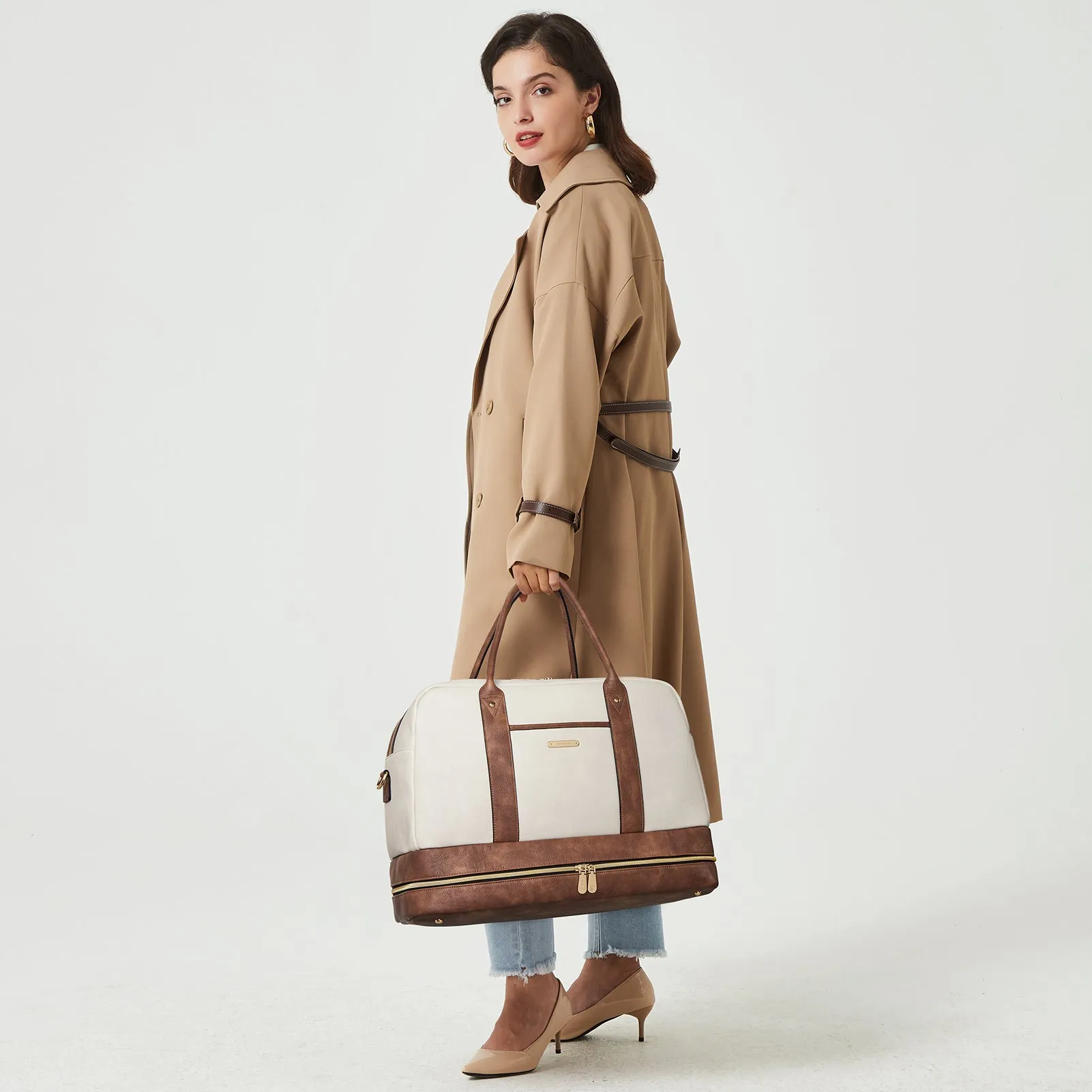 Zenobe Chic and Practical: Women's Leather Travel Duffle Bag for Every Trip