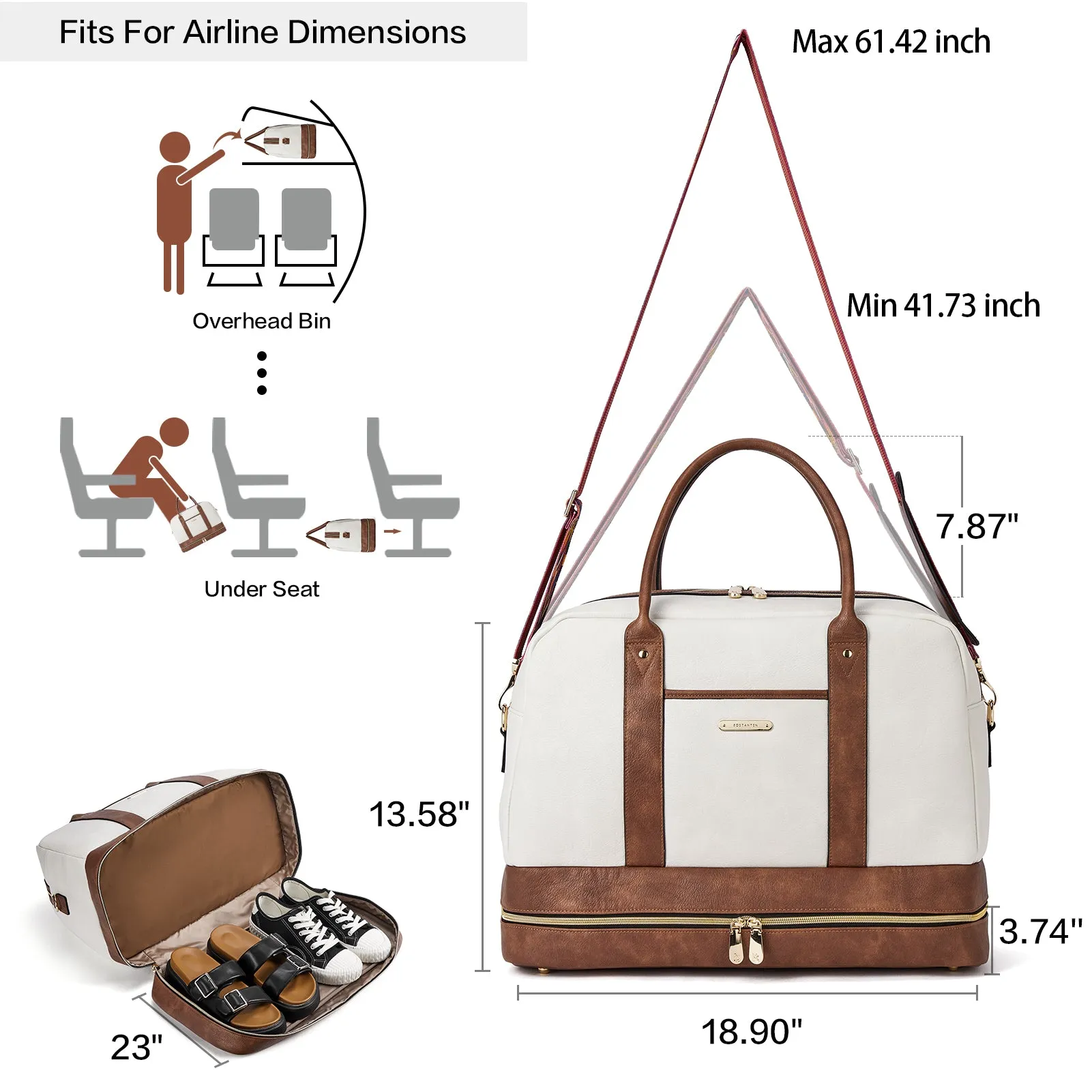 Zenobe Chic and Practical: Women's Leather Travel Duffle Bag for Every Trip